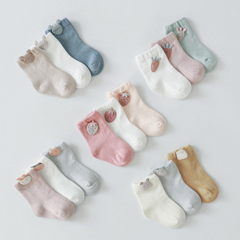 3Pair Baby Socks Cotton Cartoo - Unisex Baby Socks Non Slip 评论和价格