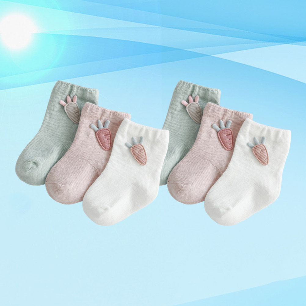 3Pair Baby Socks Cotton Cartoo - Unisex Baby Socks Non Slip 评论和价格