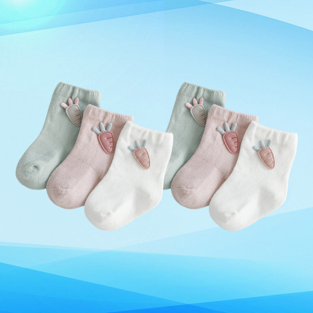 3Pair Baby Socks Cotton Cartoo - Unisex Baby Socks Non Slip 评论和价格