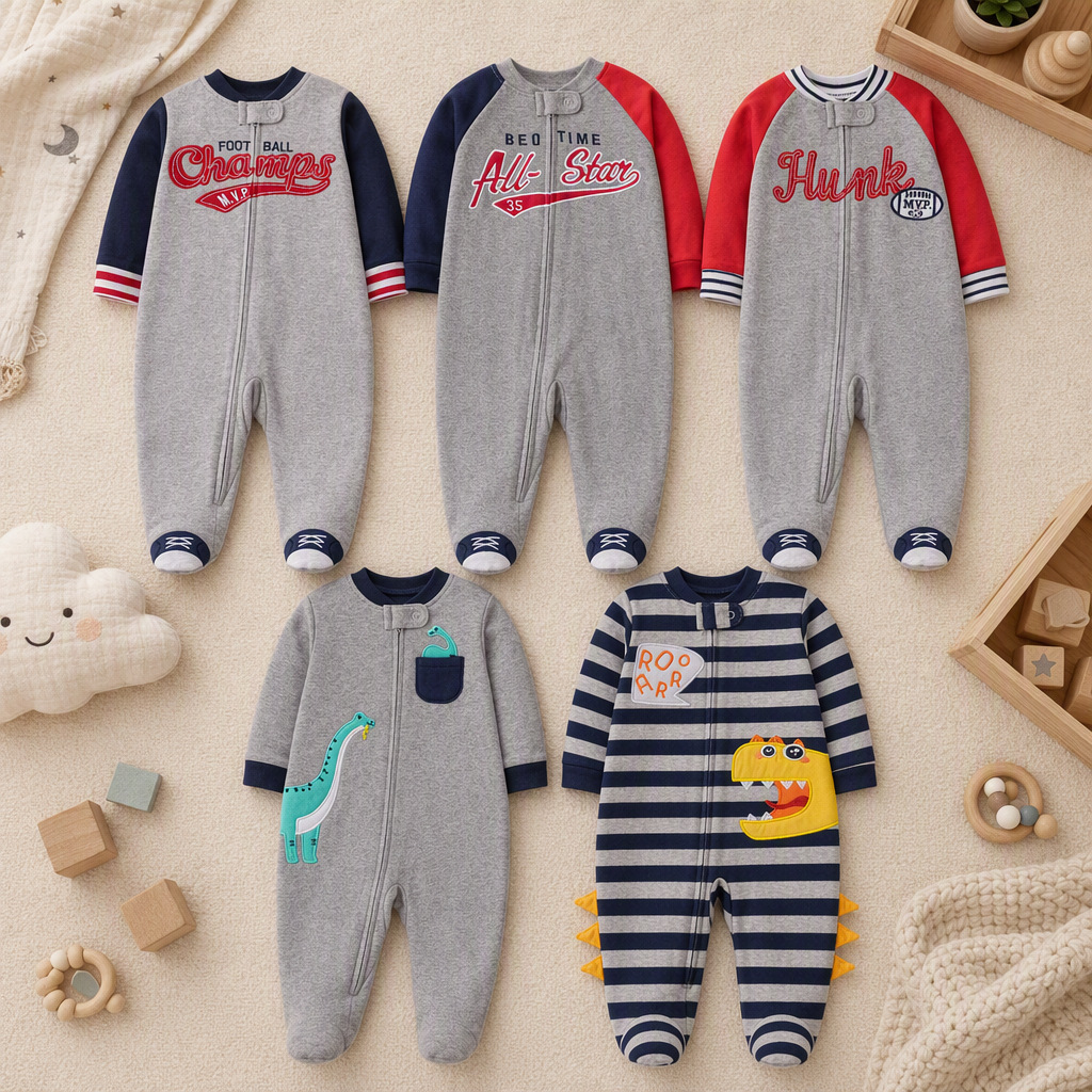 Infant Boys Double Sided Cotto - Cotton Baby Onesies Zipper 评论和价格
